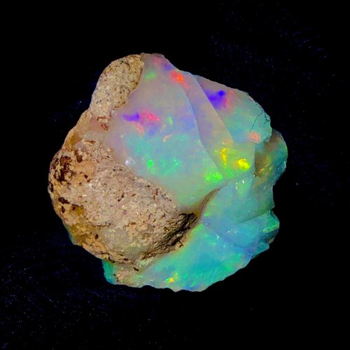 Opal rough, natural fire opal raw, ethiopian black opal gemstone 13.15Ct 18x18mm - 第 7/12 張圖片