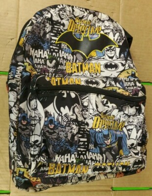 DC Batman Detective Comics kids black school backpack student bookbag  travel bag
