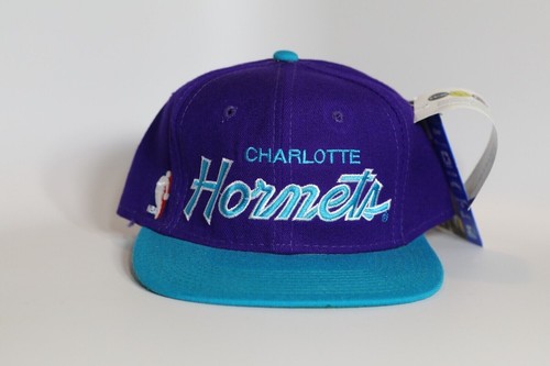 Charlotte Hornets Sports Specialties Script OG Larry Johnson NBA Sz 7 1/4 - Picture 1 of 4