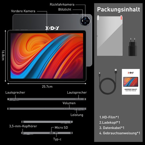 2025 Neueste Tablet 16G RAM 256GB ROM 11 Zoll Android 14 Tablet 5G WiFi SIM2 LTE - Bild 11 von 29