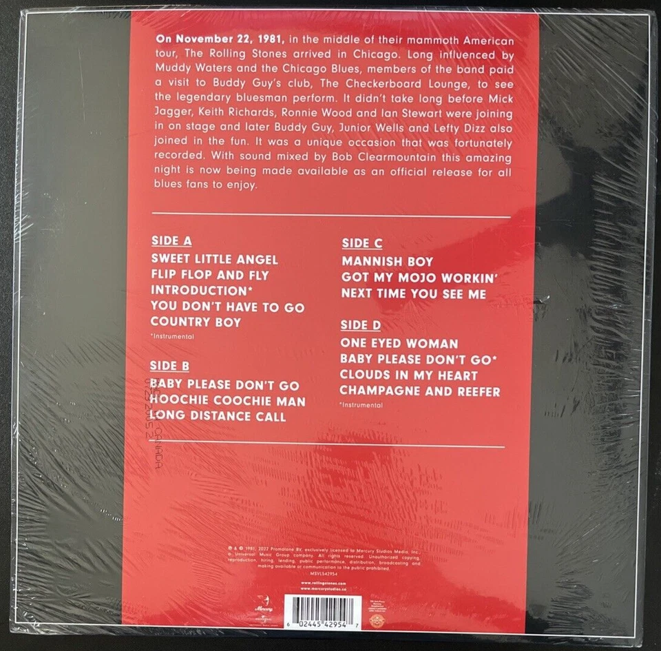ROLLING STONES & MUDDY WATERS LIVE AT CHECKERBOARD RED WHITE VINYL 2LP NEW MINT - Image 2 of 2