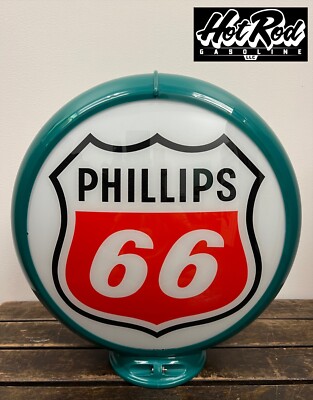 PHILLIPS 66 Red Logo Reproduction 13.5'' Gas Pump Globe - (Green Body)