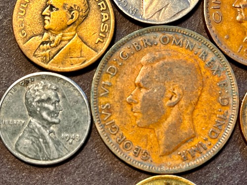 WW 2 1939-1945 COIN LOT US 1943 CENT 1939 NICKEL UK,CANADA,MEXICO,ECUADOR,BRAZIL - Picture 3 of 6
