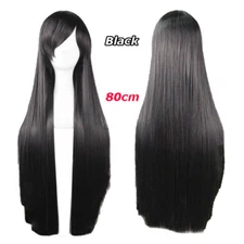 Black Long Straight Women Cosplay Costume Party Hair Anime Wigs Full Hair Wig