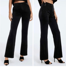 Good American Black velvet pants size 4