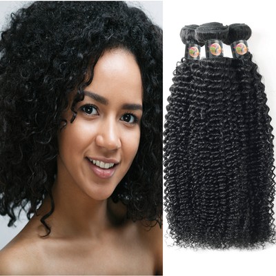 10a Kinky Curl 3 Bundle Deal Brazilian Real Virgin Raw Human Hair