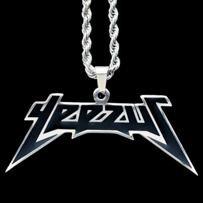 Yeezus Necklace! Black Stainless Steel Kanye West Pendant + Steel Chain Yeezy YE