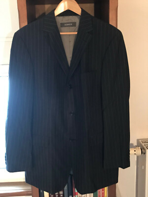 Nadelstreifenanzug, Anzug, Jacke+Hose, Buisness, schwarz, Hirmer