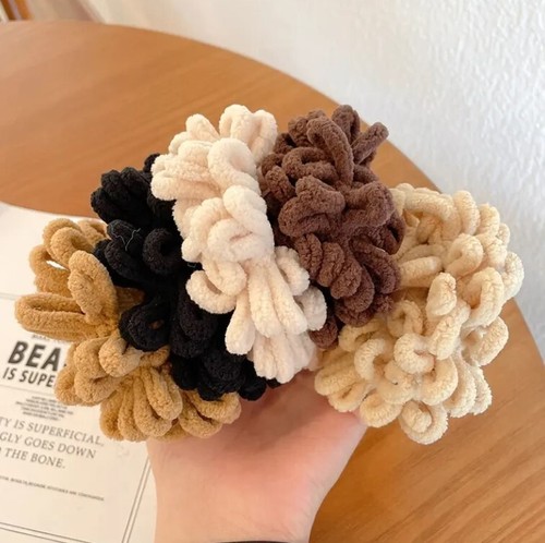 Confezione 2 Fasce Elastiche Forti Scrunchies Capelli Morbidi Soffici Fasce Bobble UK - Foto 4 di 18
