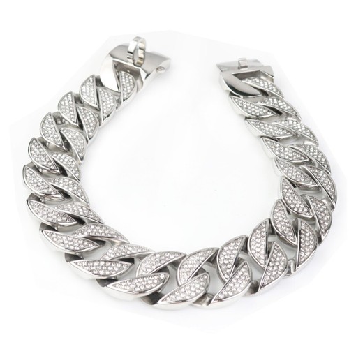 Collar de perro grande de acero inoxidable resistente cadena cubana de lujo elegante 43 mm nuevo - Imagen 7 de 12