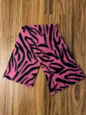 Pink Animal Print Fleece Scarf 60  x 7  - Fringed - Handmade