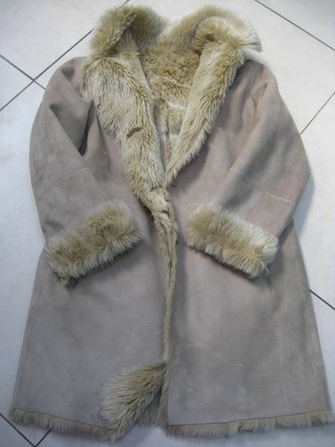 LONG FAUX FUR COAT 12 14 teddy medium warm winter penny lane WALLIS collar cuffs