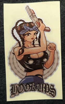 HOOK UPS STICKER ''LETS ROLL ''3 3/4'' CLEAR PEEL OFF GLOSSY