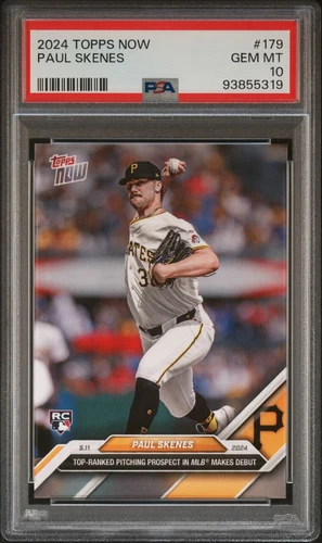 2024 TOPPS PAUL SKENES ROOKIE Debut #179 PIRATES Rookie Card RC PSA 10 GEM MINT