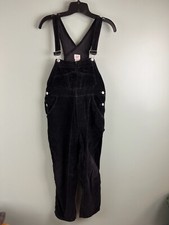 Vintage Gap Y2K Overalls Black Velvet Kids LG 9/10 Baggy 90s Painter Carpenter