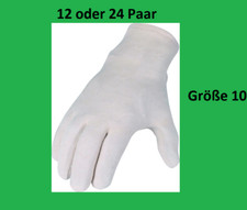 12 oder 24 Paar Baumwoll Unterziehhandschuhe  Gr.10 Herren , Farbe: weiß