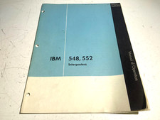 Vintage IBM Interpreters 548 552 Manual Of Operation 1958