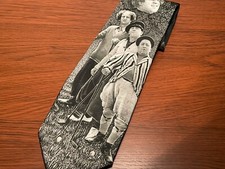 THREE STOOGES vintage Ralph Marlin tie Golf design novelty necktie made in USA