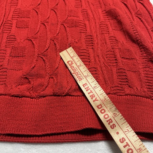 Vintage 90s Coogi 3D Textured Knit Red Sweater Short Sleeves Size XL - Picture 15 of 21