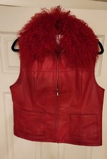 red leather vest