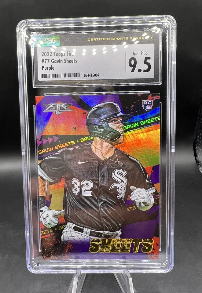 2022 Topps Fire - Purple #77 Gavin Sheets 97 /99 RC White Sox - Image 2 of 4