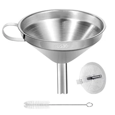 Embudo de cocina de acero inoxidable, 4,3 pulgadas, de metal de grado alimentici