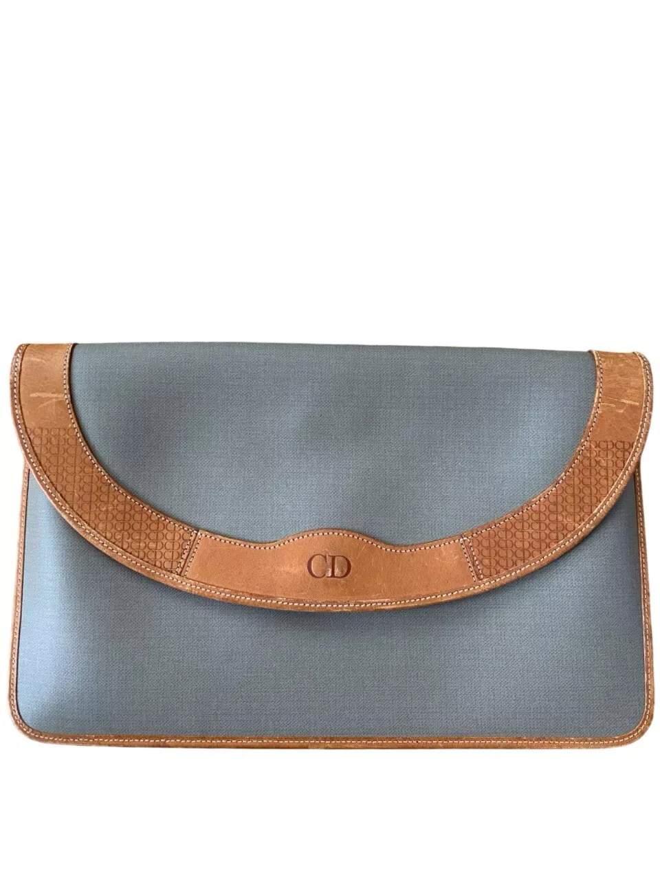 Christian Dior CD vintage clutch Authentic Gray