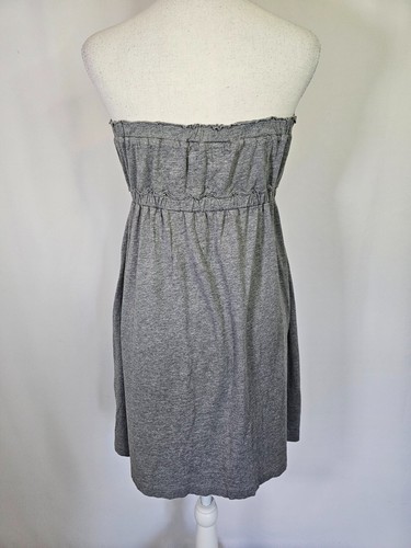 Fox Juniors Strapless Mini Dress Size L Babydoll Grey Pockets - Picture 6 of 9