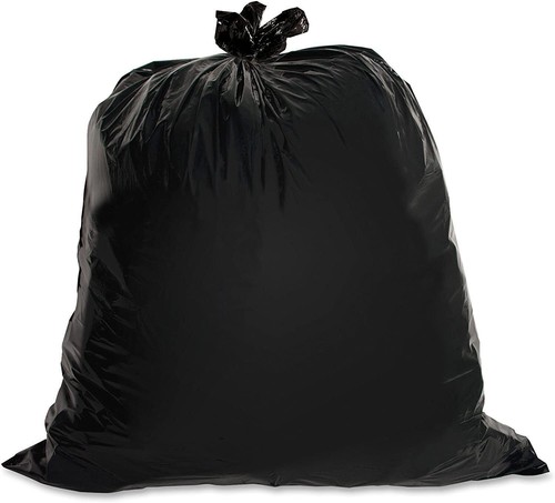 Black LLDPE Trash Bags Can Liners, 55-60 Gal, 1.5 Mil, 38" x 58", Black, 100 Pcs - Picture 6 of 6