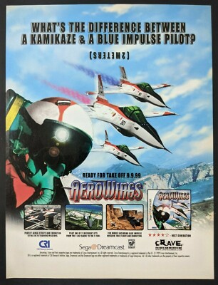 Aerowings Print Ad Game Poster Art PROMO Official Sega Dreamcast Advert ...
