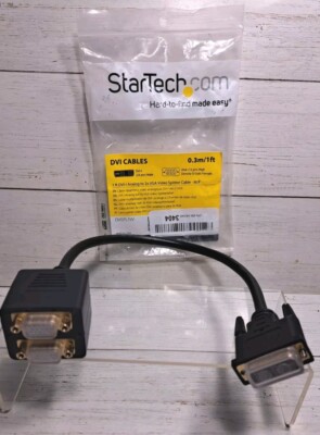 DVI to Dual VGA Y Splitter Cable  DVI-I Analog to Dual VGA, StarTech 1 ft / 30cm