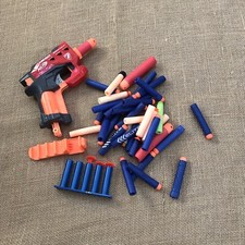 Used NERF GUN Lot 45 with Extra Ammo, Drum Clip Darts Foam Suction