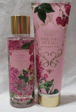 Victoria's Secret Fragrance Mist  Lotion Set Lot of 2 DREAMY PETALS raspberry