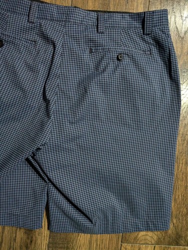 Cutter & Buck CB Dry Tec Golf Shorts Blue Plaid Mens Size 38 Slash Pockets - Picture 13 of 13