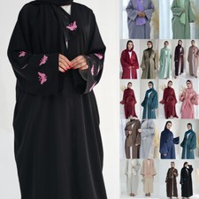 Kimono Open Abaya Hijab Dress Women Muslim Embroidery Kaftan Islamic Robe Caftan