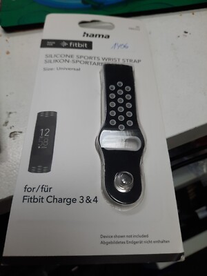 Hama Universal Ersatz Armband für Fitbit Charge 3 & Fitbit Charge 4 Schwarz