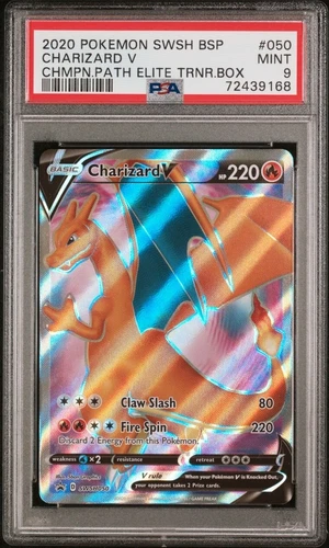 2020 Charizard V SWSH050 Black Star Promo Champions Path EliteTraine Boxr  Psa 9