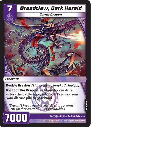 Kaijudo X1 DREADCLAW, DARK HERALD Very Rare Foil #26 6DSI