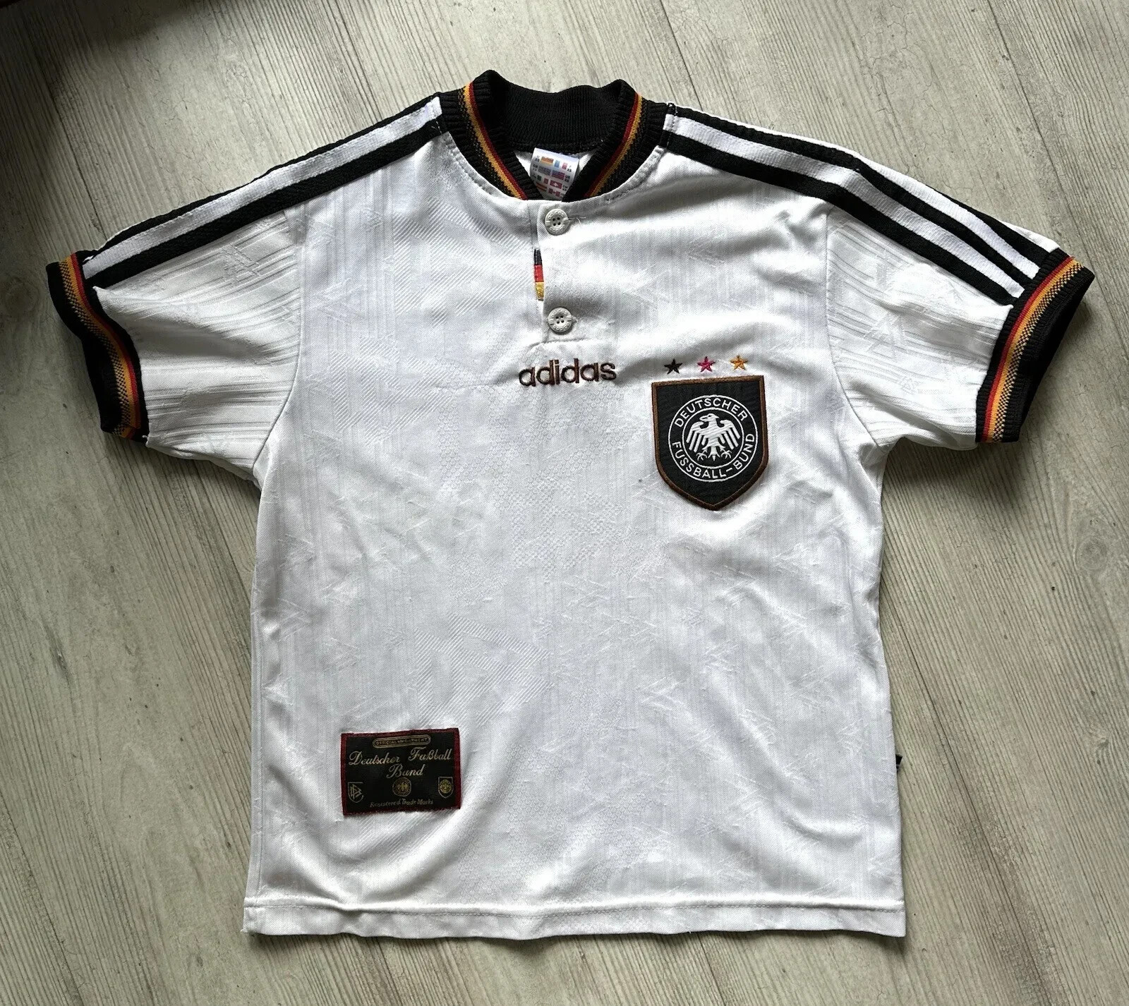 DDP VINTAGE NATIONAL TEAM GERMANY 1996 1997 1998 HOME JERSEY SHIRT SOCCER XXS