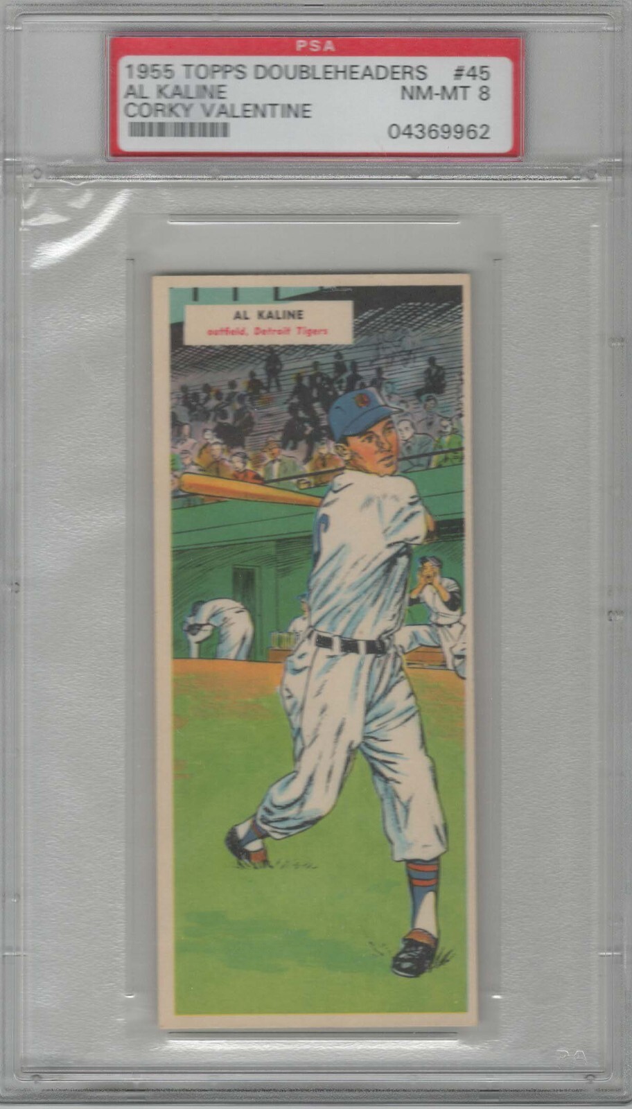 1955 Topps Doubleheaders 45/46 Al Kaline/Corky Valentine NM/MT PSA 8