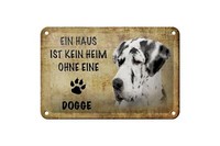 Blechschild Spruch 18X12 Cm Dogge Hund Geschenk Metall Deko Schild