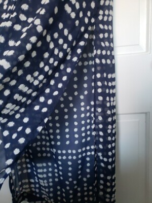 Free People Sheer Dress Coverup Navy Polka-dot Maxi Button | eBay