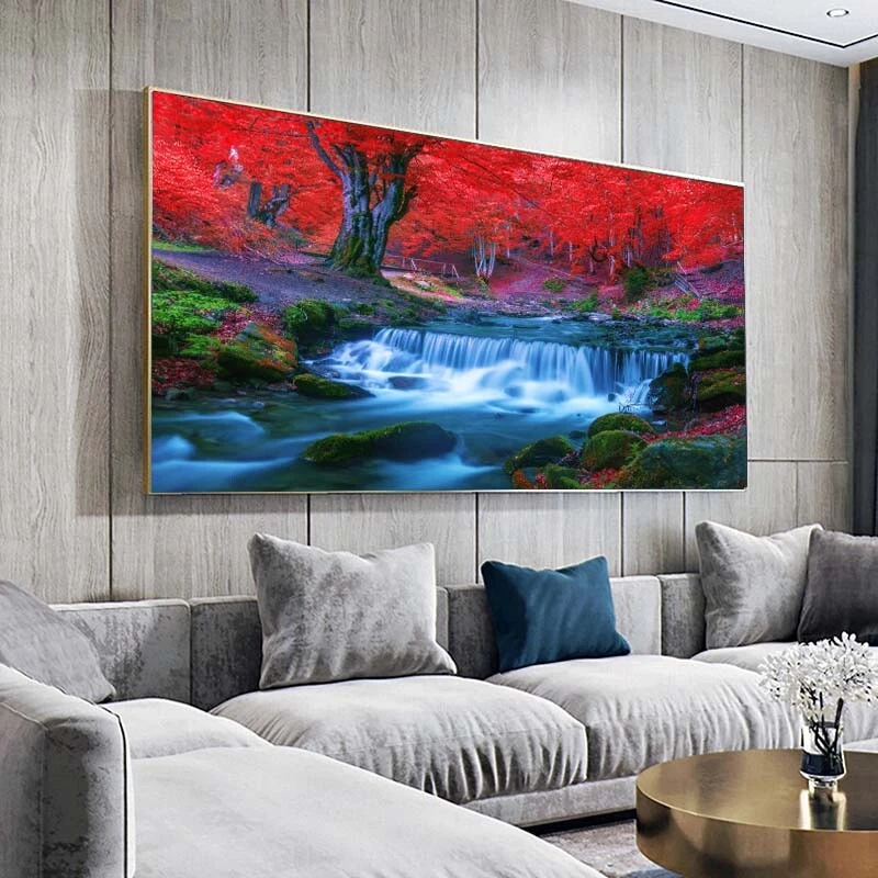Waterfall Scenic Landscape Canvas Wall Art Canvas Painting Home Decor Prints Art - Image 2 of 4