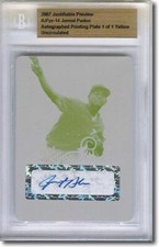 2007 Jarrod Parker Rookie Autograph Printing Press Plate Auto RC 1/1