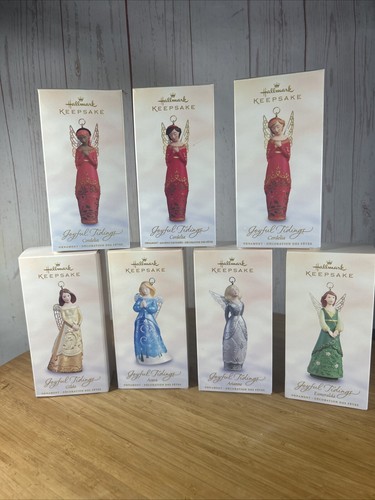 Lot Of 7 Hallmark Keepsake Ornament 2005 JOYFUL TIDINGS ANGELS Christmas in box