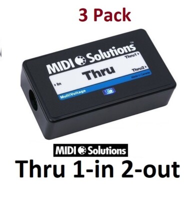  Duty Free 3 Pack - MIDI Solutions Thru 2 Output MIDI Thru Box INTERFACE 