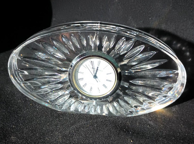 Waterford Crystal 4 3/4'' Oval Desk Clock Ireland
