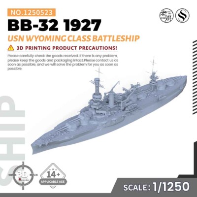 SSMODEL SSC1250523 1/1250 USS Wyoming BB-32 1927
