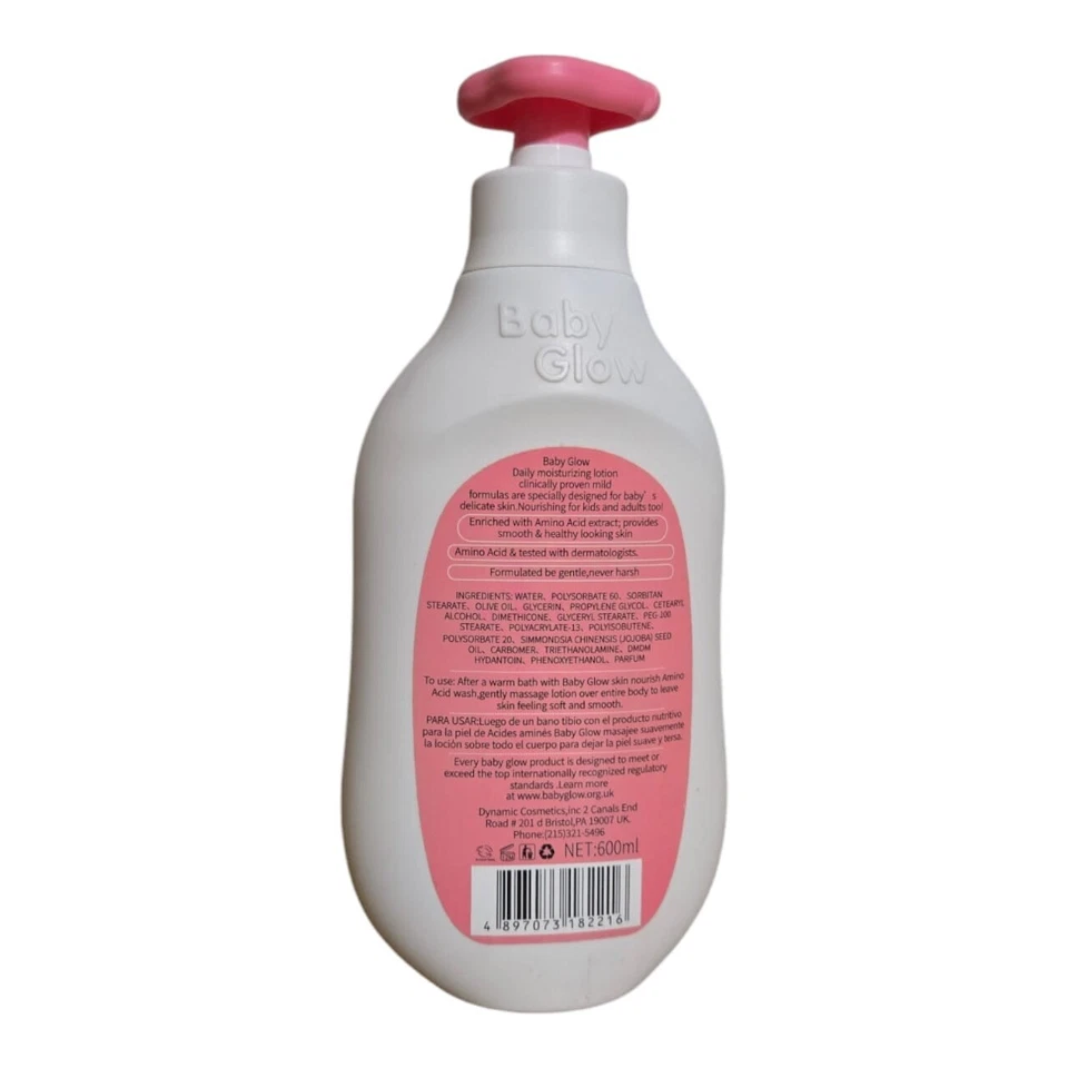 Lanoline Baby Glow Amino Acid Lotion 600ml. Protects From Day Old-15yrs - Image 3 of 3