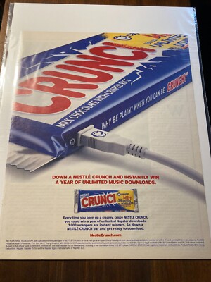 Vintage 2005 Nestle Crunch Candy Bar Ethernet Download ad